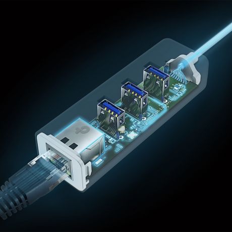TP-LINK Gigabit Ethernet Adapter UE330C USB Type-C 3-Port Hub
