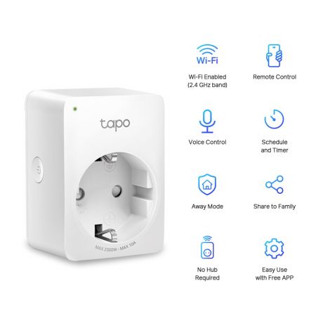 TP-LINK TAPO P100 MINI SMART PLUG WIFI 2 PACK