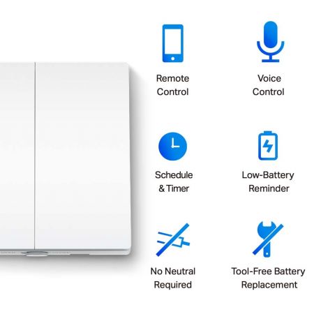 TP-LINK Smart Light Switch, TAPO S220 2-Gang 1-Way