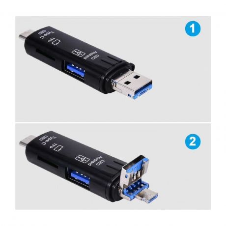Mini Card Reader Type-C/USB 2.0 Micro SD TF OTG Smart Memory Card Adapter