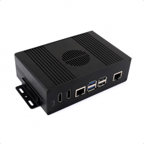 Multi-functional All-in-one Mini-Computer Kit Designed for Raspberry Pi 5 (NOT included), Aluminum Alloy Case, PCIe to 4-ch USB3.2 Gen1 ports
