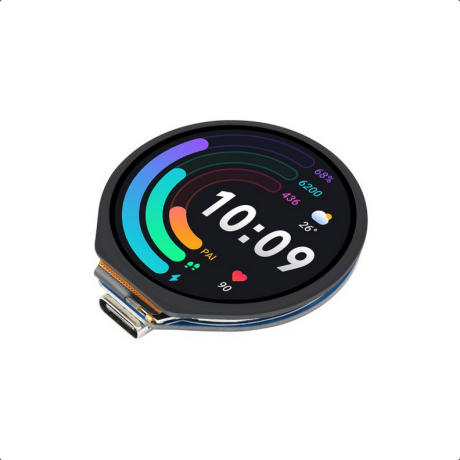 RP2040 Microcontroller Development Board, with 1.28inch Round Touch LCD, Compact size, Accelerometer And Gyroscope Sensor