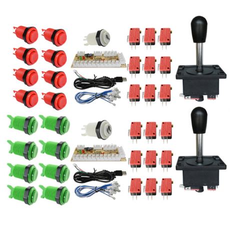DIY Arcade Game kit USB To Zero Delay Board USB Encoder To PC /Raspberry pi 8 WAY Joystick arcade game control board 2 player