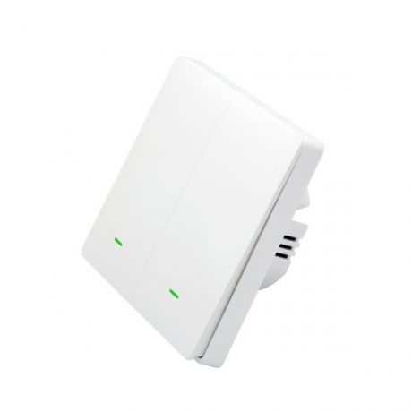 SmartWise B62 UNI Zigbee 3.0 + RF, 2-gang smart wall switch, universial wiring, physical push-button, white