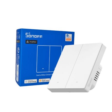 SONOFF SwitchMan M5 Wi-Fi / Matter smart wall switch, 2-gang, standalone version, white (M5-2C-86W)