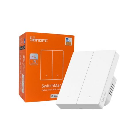 SONOFF SwitchMan M5 Zigbee smart wall switch, 2-gang, modular version, white (ZBM5-2C-80W)