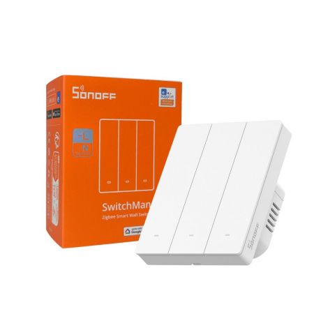 SONOFF SwitchMan M5 Zigbee smart wall switch, 3-gang, modular version, white (ZBM5-3C-80W)