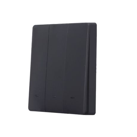 SmartWise wall switch front panel, black, 3-button