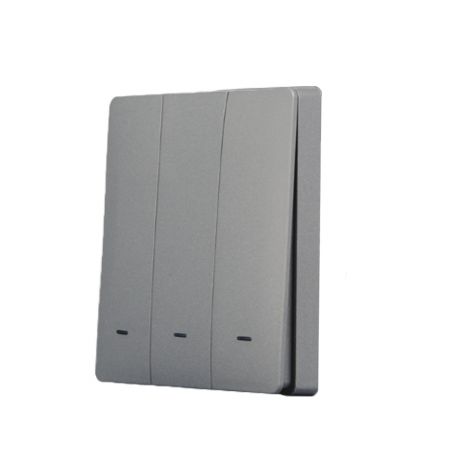 SmartWise wall switch front panel, dim grey, 3-button
