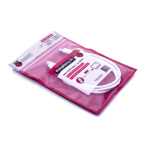 Official καλώδιο για το Raspberry Pi Zero mini HDMI to Std HMDI Cable, 1M, White