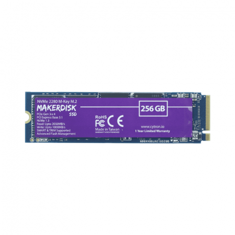 NVMe 2280 M-Key MakerDisk SSD - 256GB (Preloaded with RPi OS)