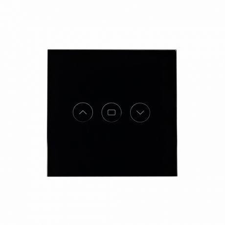 SmartWise roller shutter / shader / curtain smart switch, eWeLink compatible, with black touch glass front panel