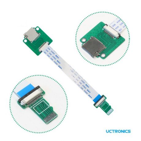 UCTRONICS Micro SD to SD Card Male to Female Flexible Extender, 15cm