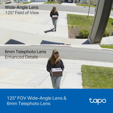 TP-LINK WiFi Camera Tapo C246D 2k  Indoor/Outdoor Dual Lens Pan/Tilt