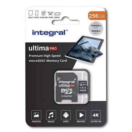 Integral microSDHC memory card 256GB INMSDX256G-100/90V30 (Raspberry Pi recommended)