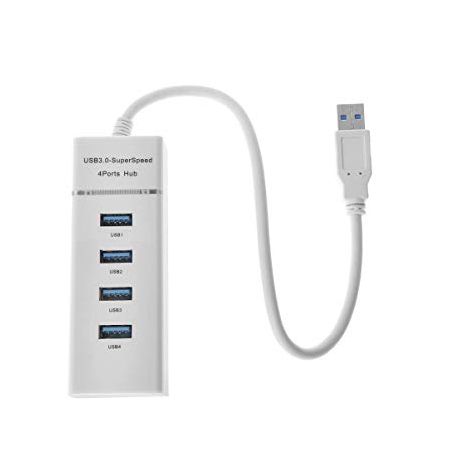 White USB 3.0 High Speed 4 Ports HUB Splitter Adapter