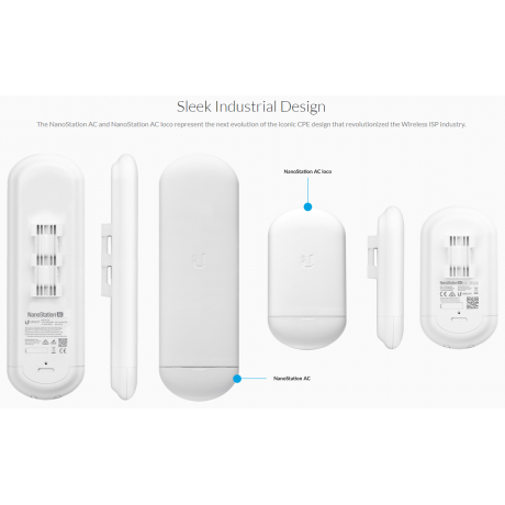 Ubiquiti NanoStation 5AC NS-5AC, 16dBi, 560MHz, 64MB, 25dBm, 2xGigabit, 450+ Mbps