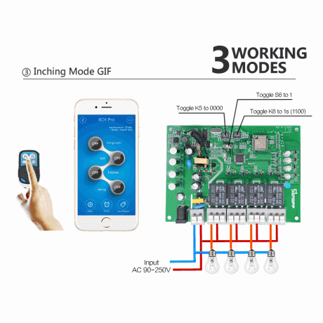 Sonoff 4CH Pro R2 10A 2200W 2.4Ghz 433MHz RF