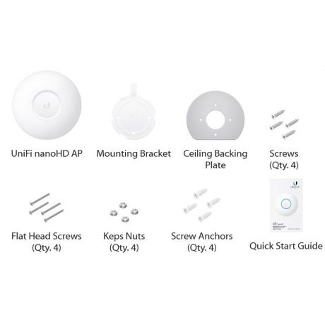 Ubiquiti UniFi UAP-nanoHD-5 (5-Pack), 2.8dBi, 23dBm, 300Mbps, 2x2 @ 2.4GHz & 3dBi, 26dBm, 1733Mbps, 4x4 @ 5GHz, 1xGigabit