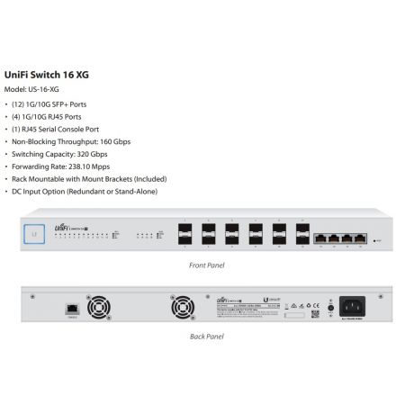 Ubiquiti UniFi Switch, US-16-XG, 12xSFP+, 4x10G RJ45