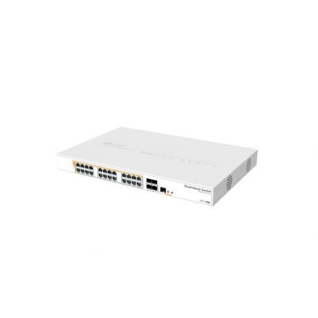 MikroTik CRS328-24P-4S+RM, Dual Core 800MHz, 512MB, 24xGigabit, 4xSFP+, 24x PoE+ 802.3at/af and 24V Passive PoE, L5