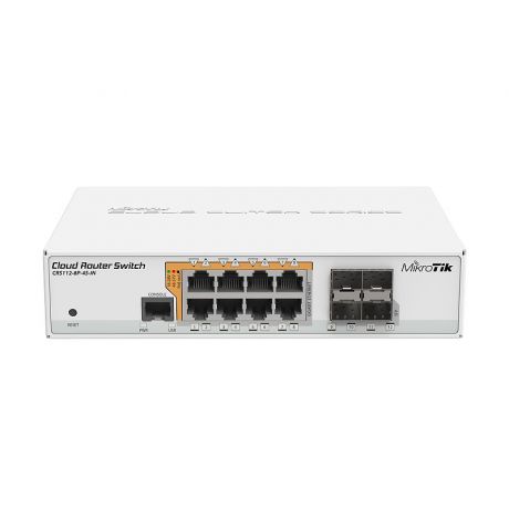 MikroTik CRS112-8P-4S-IN, 400MHz, 128MB, 8xGigabit, 4xSFP, PoE output for 8 ports, L5