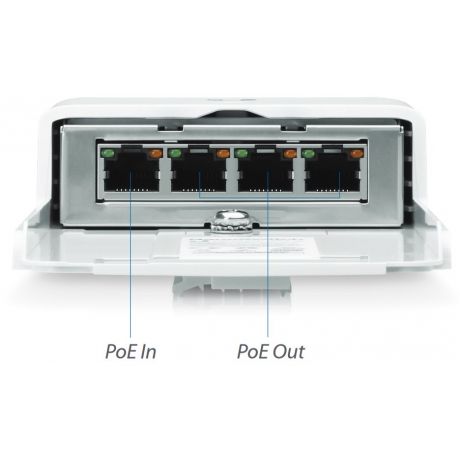 Ubiquiti N-SW, NanoSwitch, Outdoor 4-Port PoE Passthrough Switch