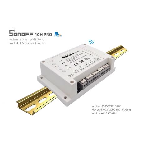 Sonoff 4CH Pro R2 10A 2200W 2.4Ghz 433MHz RF