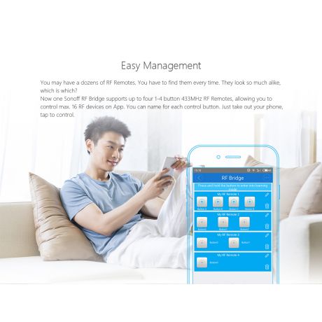 Sonoff RF Bridge WiFi 433 MHz - Smart Home Wi-Fi Remote /RF Controller