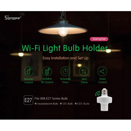 Sonoff Slampher WiFi / 433MHz Wireless Light Holder Smart Switch