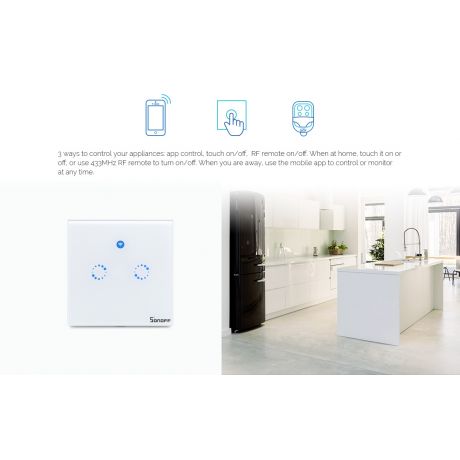 Sonoff T1 EU AC90V-250V 600W Smart Wifi Wall Touch